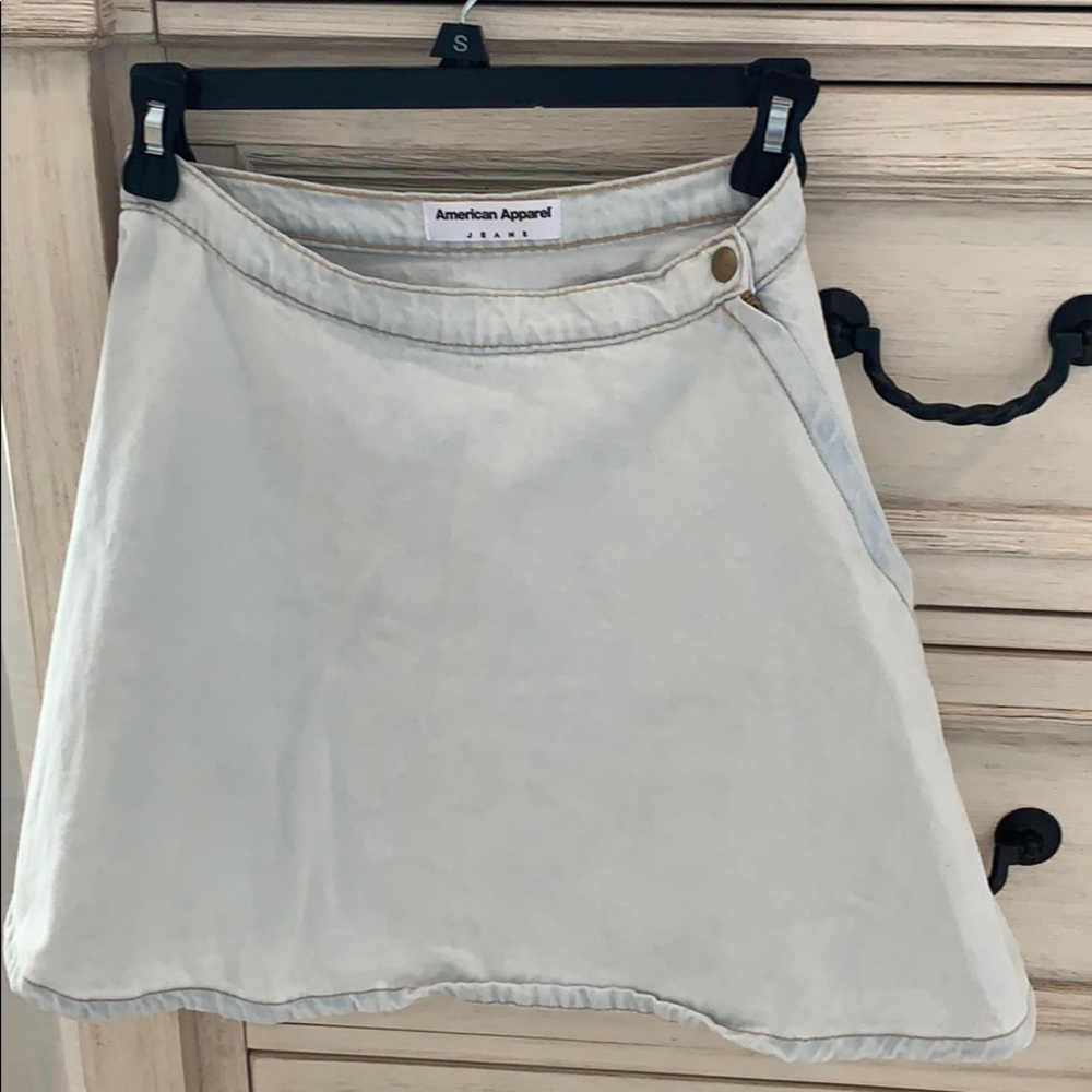 American apparel light blue denim skirt